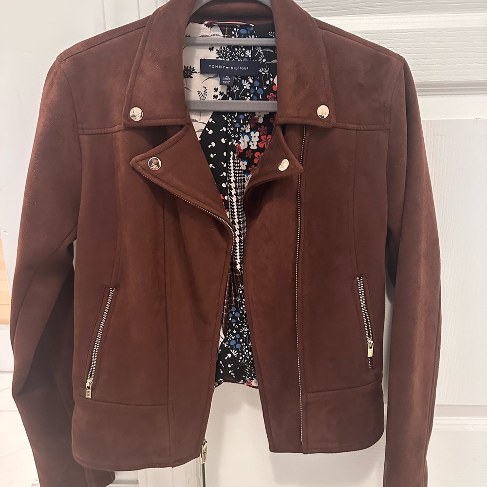 Tommy Hilfiger Rich Brown Leather Jacket - Picture 1 of 4